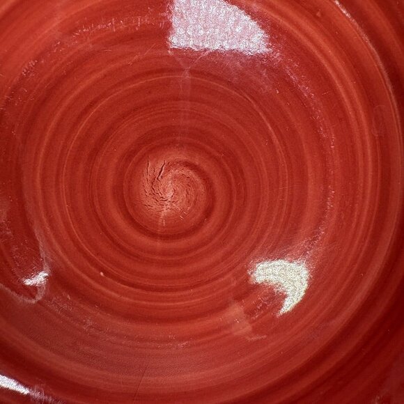 Dover & York RINGS SWIRL Circles Rust Red Stoneware Cereal Soup Bowls Set of 4 - Picture 13 of 16